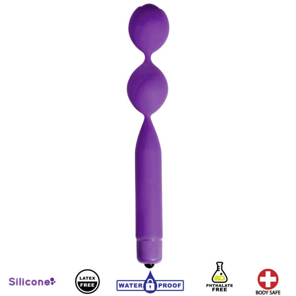 Double Vibrating Silicone Kegel Weight- Purple