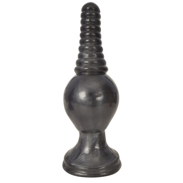 The King Ribbed Tip Anal Plug - Black