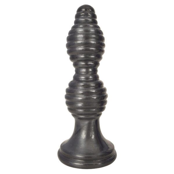 The Queen Ribbed Anal Plug – Black