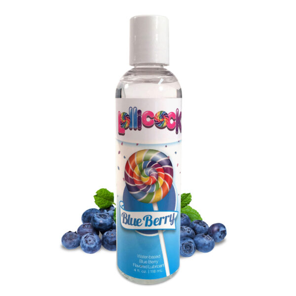 Lollicock 4 oz. Water-based Flavored Lubricant - Blue Berry