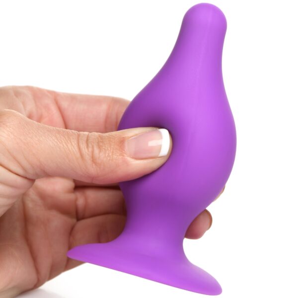 Squeezable Tapered Medium Anal Plug - Purple