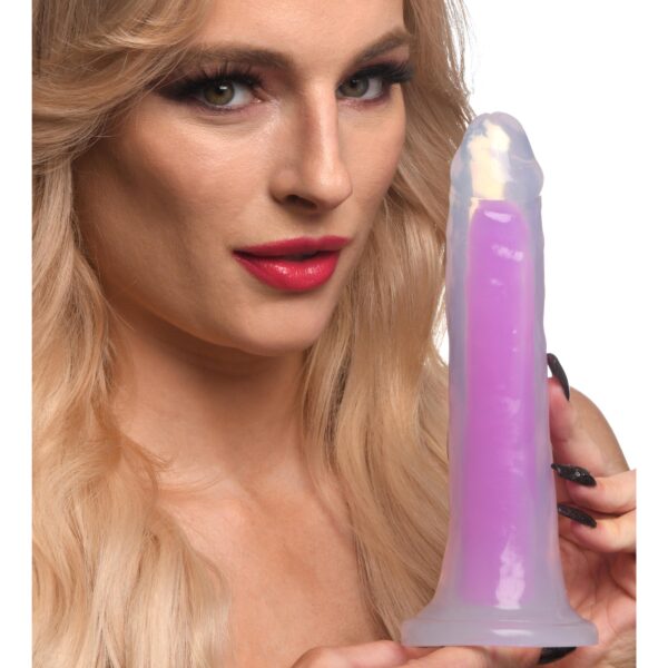 7 Inch Glow-in-the-Dark Silicone Dildo - Purple